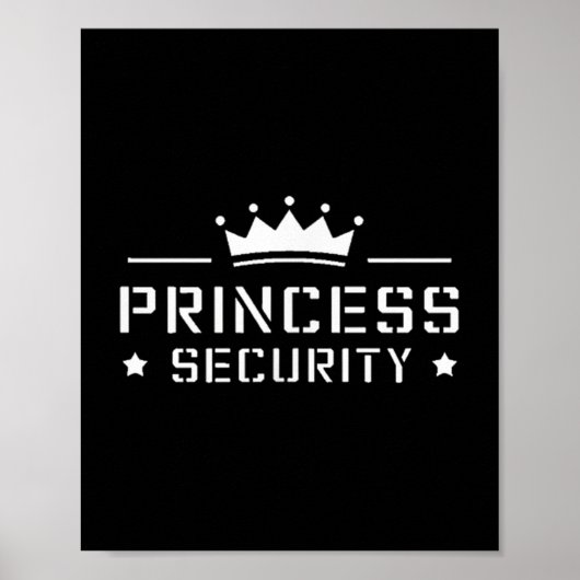Retro Princess Security Boys Brother Birthday Dad Poster (Voorkant)