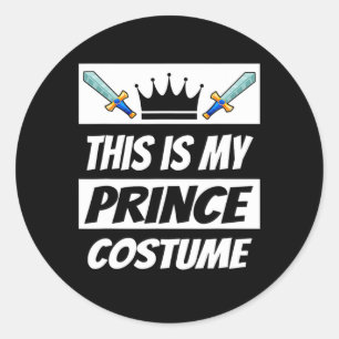 Retro Prins Kostuum Leuk Halloween Kostuum Mannen Ronde Sticker