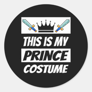 Retro Prins Kostuum Leuk Halloween Kostuum Mannen Ronde Sticker