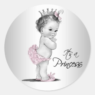 Retro Prinses Baby Borrel Stickers