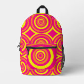 Retro Print Backpack Pink Orange Yellow Circles Bedrukte Rugzak (Voorkant)