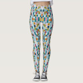 Retro Print | Kleurblokken Leggings (Voorkant)