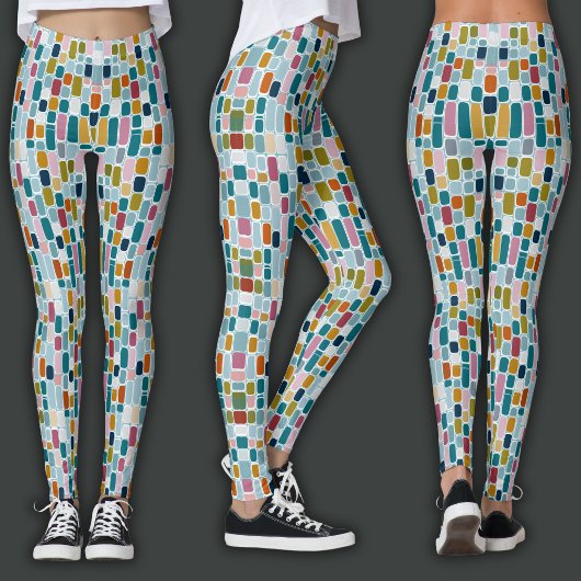 Retro Print | Kleurblokken Leggings