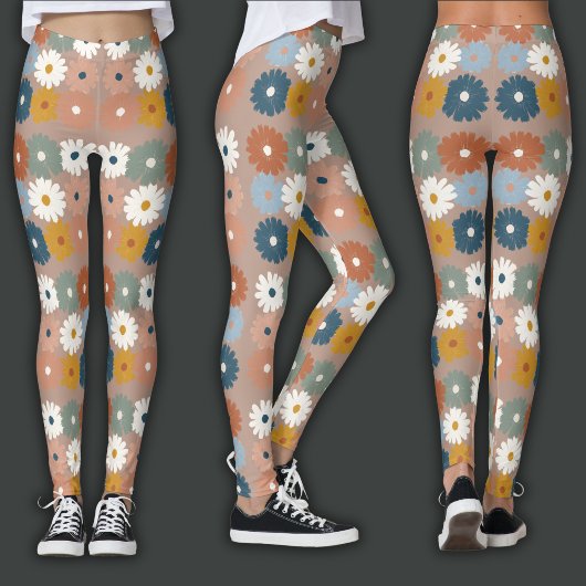 Retro Print | Pastel Bloem Leggings