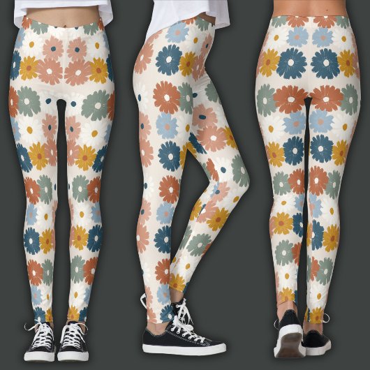 Retro Print | Pastel Bloem Leggings