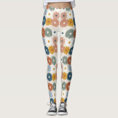 Retro Print | Pastel Bloem Leggings (Voorkant)
