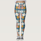 Retro Print | Pastel Bloemen Leggings (Voorkant)