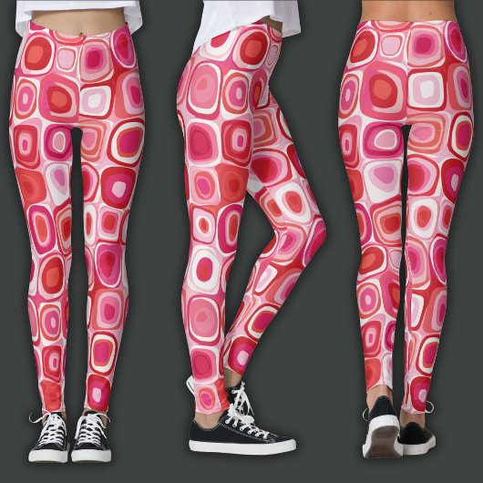 Retro Print | Roze Mod-Cirkel Leggings