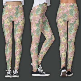 Retro Print | Waterverf Bloem Leggings