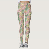 Retro Print | Waterverf Bloem Leggings (Voorkant)