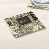 Retro printplaat • Geek elektronische PCB Kartonnen Onderzetters (Schuin)