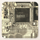 Retro printplaat • Geek elektronische PCB Kartonnen Onderzetters (Voorkant)