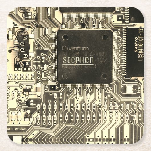 Retro printplaat • Geek elektronische PCB Kartonnen Onderzetters (Voorkant)