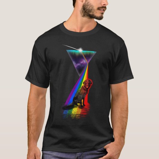  Retro Prism Flat Coated Retriever T-shirt (Voorkant)