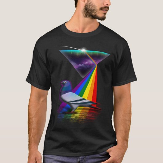 Retro Prism Pigeon T-shirt (Voorkant)