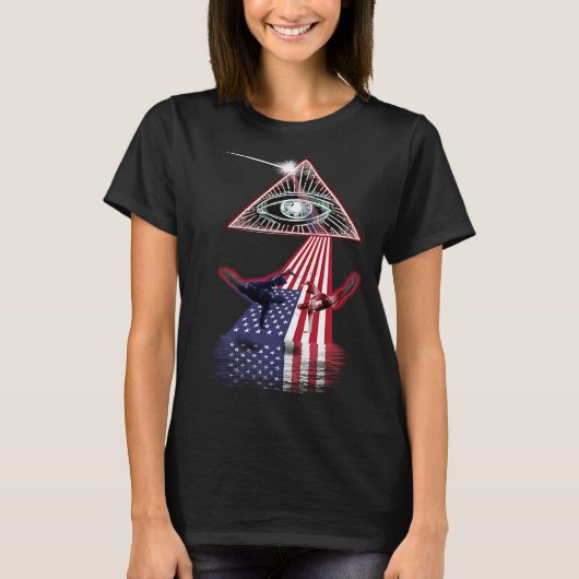Retro Prism US Flag Capoeira T-shirt (Voorkant)