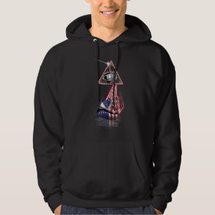 Retro Prism US Flag French Horn4 Hoodie