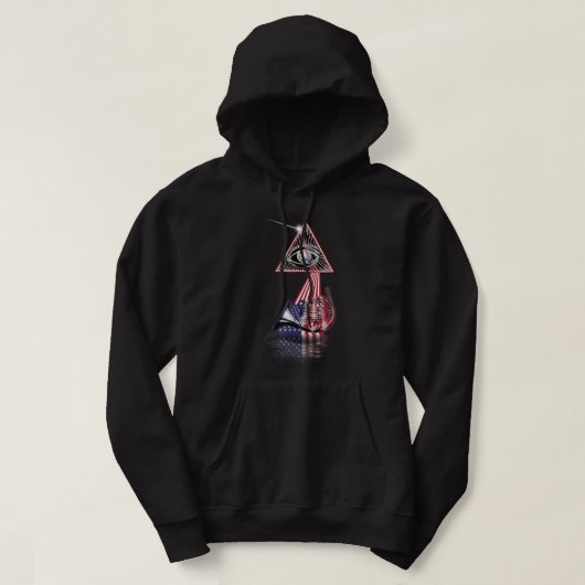 Retro Prism US Flag French Horn4 Hoodie (Design voorkant)