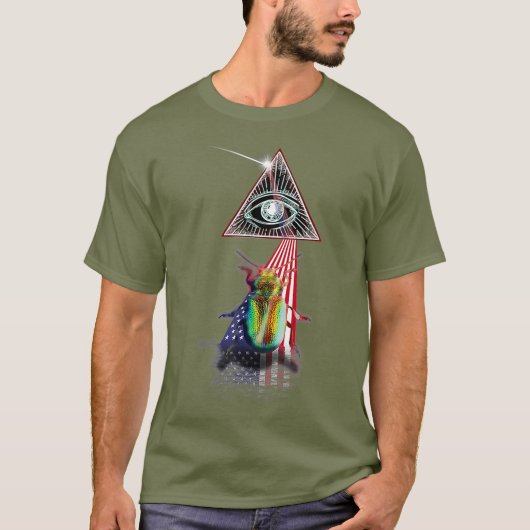 Retro Prism US Flag Kever T-shirt (Voorkant)