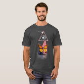 Retro Prism US Flag Vlinder T-shirt (Voorkant volledig)