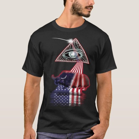 Retro Prism US Flag Yak T-shirt (Voorkant)