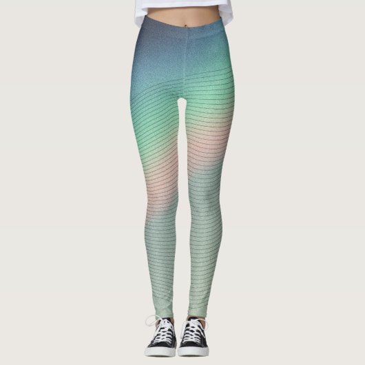 Retro prisma licht: digitale nostalgie leggings (Voorkant)