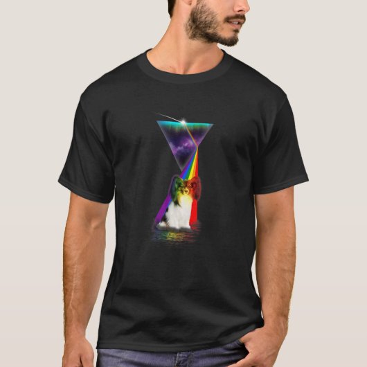  retro prisma papillon hond t-shirt (Voorkant)