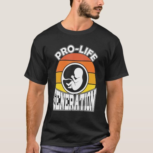 Retro Pro Life Generation Anti Abortion Christelij T-shirt (Voorkant)