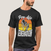 Retro Pro Life Generation Anti Abortion katholieke T-shirt (Voorkant)