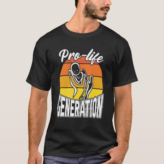 Retro Pro Life Generation Anti Abortion katholieke T-shirt (Voorkant)