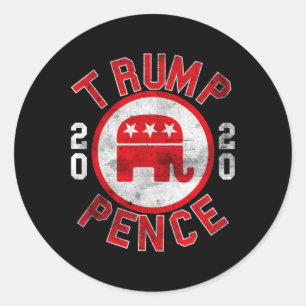 Retro Pro-trump Pence Republikeinse Olifant Maak L Ronde Sticker