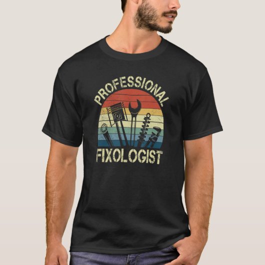 Retro Professional Fixoloog Tools Repairman Mech T-shirt (Voorkant)