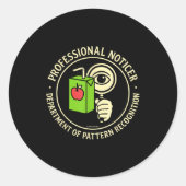 Retro Professional Noticer Department Of Pattern R Ronde Sticker (Voorkant)