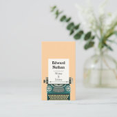 Retro professional typewriter qr code visitekaartje (Staand voorkant)