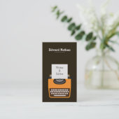 Retro professionele schrijfmachine qr-code visitekaartje (Staand voorkant)