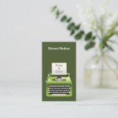 Retro professionele schrijfmachine qr-code visitekaartje (Staand voorkant)