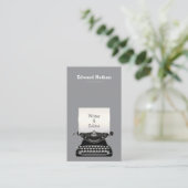 Retro professionele typemachine qr-code visitekaartje (Staand voorkant)