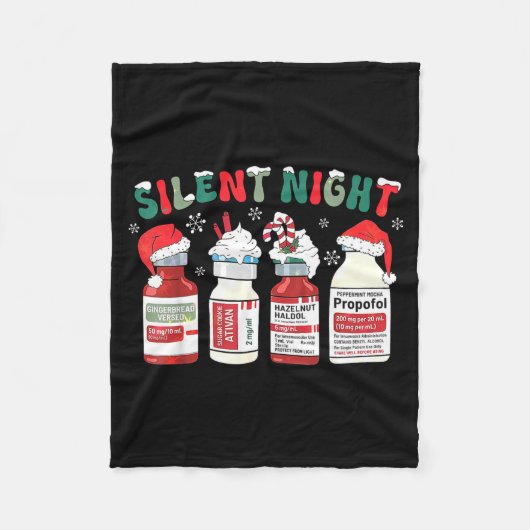 Retro Profol Silent Night Icu Nurses Funny Merry C Fleece Deken (Voorkant)