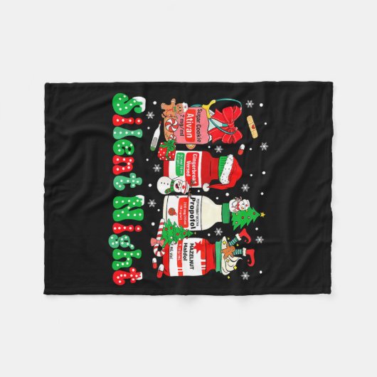 Retro Profol Silent Night Icu Nurses Funny Merry C Fleece Deken (Voorkant (Horizontaal))