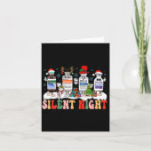 Retro Profol Silent Night Icu Nurses Funny Merry C Kaart (Voorkant)