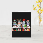 Retro Profol Silent Night Icu Nurses Funny Merry C Kaart (Gele Bloem)
