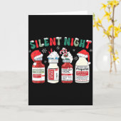Retro Profol Silent Night Icu Nurses Funny Merry C Kaart (Gele Bloem)