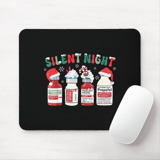 Retro Profol Silent Night Icu Nurses Funny Merry C Muismat (Met muis)