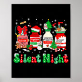 Retro Profol Silent Night Icu Nurses Funny Merry C Poster (Voorkant)
