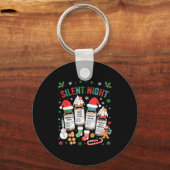 Retro Profol Silent Night Icu Nurses Funny Merry C Sleutelhanger (Voorkant)