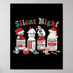 Retro Profol Stille Nacht Icu Verpleegsters Grappi Poster