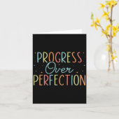Retro Progress Over Perfection Motivational Quote  Kaart (Gele Bloem)