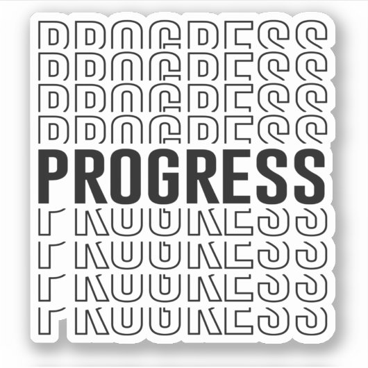 Retro Progress Patroon Sticker (Voorkant)