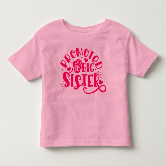 Retro promoot op Big Sister Pink Typografie Kinder Shirts (Voorkant)