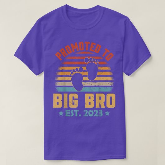 Retro Promoted To Big Bro Est T-shirt (Design voorkant)
